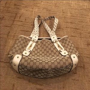 Gucci Monogram Canvas Handbag With Braided Strap